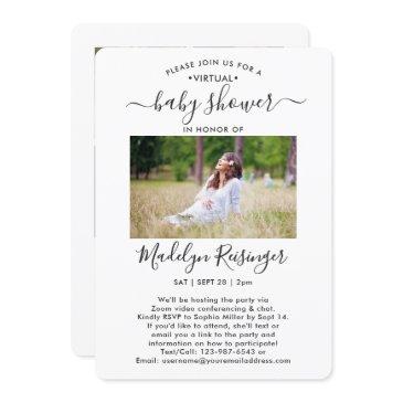 5 photo virtual long distance baby shower by mail invitation