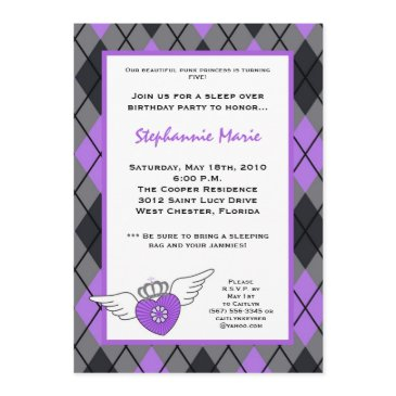 girl punk tattoo emo birthday party invitation