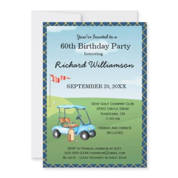 60th birthday party men's golf theme party  invitation