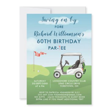 60th birthday party men's golf theme party  invitation