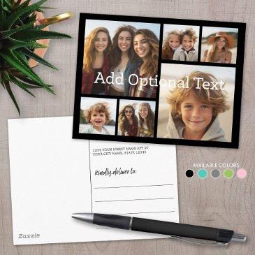 6 photo collage optional text -- can edit color postinvitations