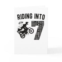 Small 7th Birthday Gift Dirt Bike 7 Years Old Motocross Invitations Front View