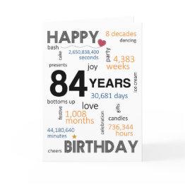 Small 84th Birthday Invitations Front View