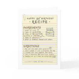 Small 84th Birthday Invitations For Mom Or Grandma Front View