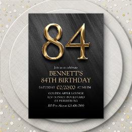 Small 84th Birthday Invitation Front View