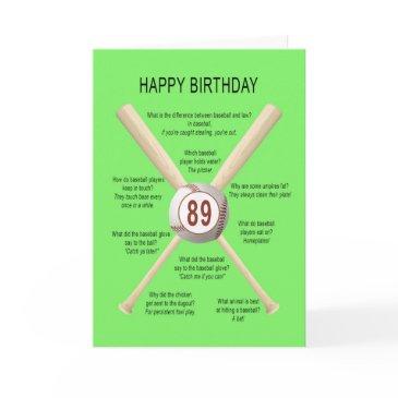 89th birthday baseball jokes invitations
