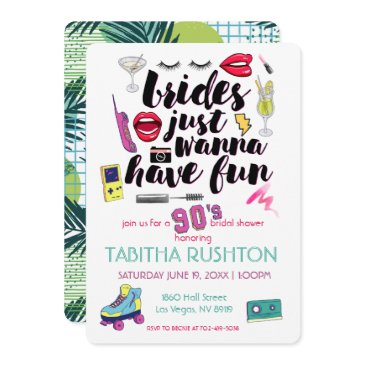 90s throwback bridal shower invitation