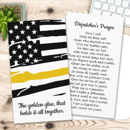 Small 911 Dispatcher Prayer Thin Gold Line Business Invitations Front View