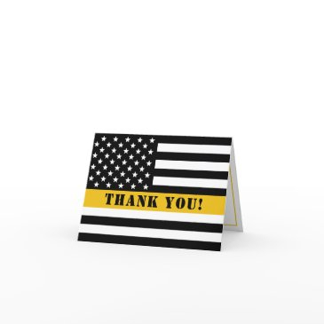 911 dispatcher thin gold line flag appreciation thank you invitations