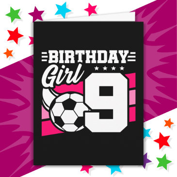 9 year old soccer football party 9th birthday girl invitations