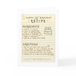 Small A 105th Birthday Invitations For Grandma Or Mom Front View