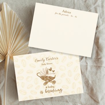 a baby is brewing baby shower coffee advice card