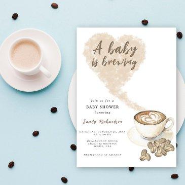 a baby is brewing coffee baby shower invitation