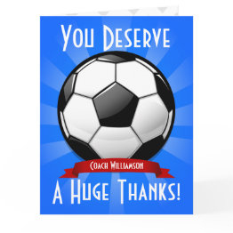 Small A Big Soccer Ball Giant Thank You Invitations Front View