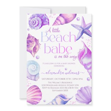 a little beach babe baby shower invitation