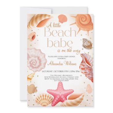 a little beach babe baby shower party invitation