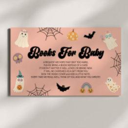 Small A Little Boo Halloween Baby Shower Books For Baby Enclosure Invitations Front View