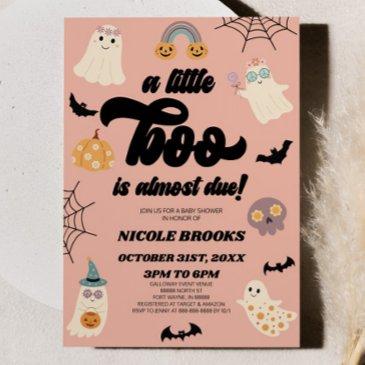 a little boo is almost due! halloween baby shower invitation