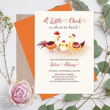 a little chick is about to hatch baby shower invitation