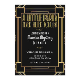 Small A Little Party Never Killed Nobody Murder Mystery Invitation Front View