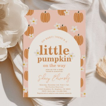 a little pumpkin baby shower invitation