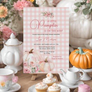 a little pumpkin pink baby shower girl invitation