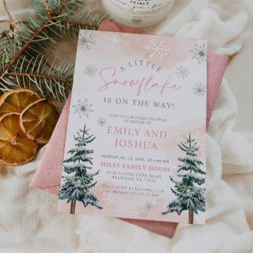a little snowflake is on the way shower invitation