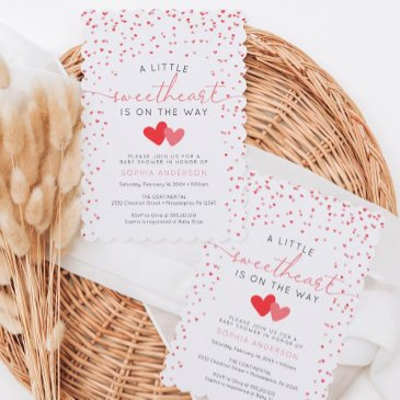 a little sweetheart valentine baby shower invite