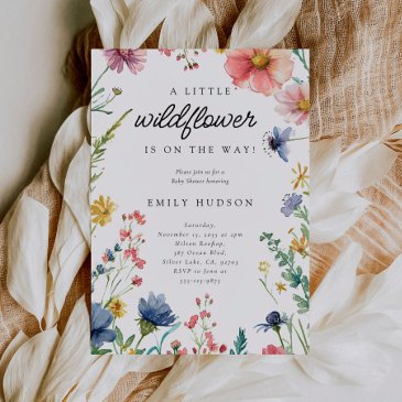 a little wildflower baby shower invitation