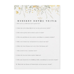 Small A Little Wildflower Nursery Rhyme Trivia Game Enclosure Invitations Front View