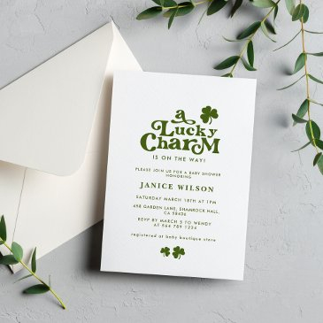 a lucky charm st. patrick's day baby shower invitation