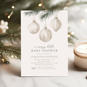 a merry little baby shower christmas ornaments inv invitation
