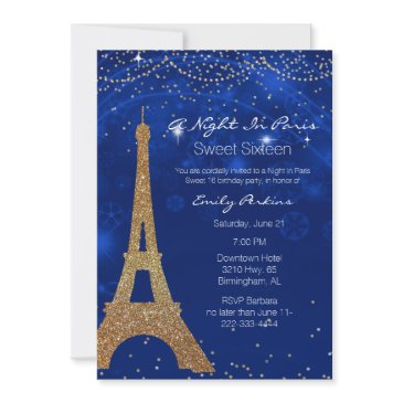 a night in paris sweet sixteen invitation