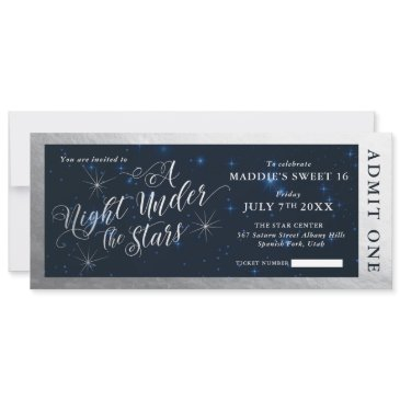 a night under the stars sweet sixteen ticket invitation