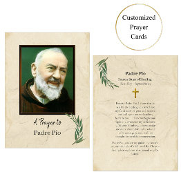 Small A Prayer To Padre Pio Roman Catholic Invitations Front View