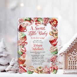 Small A Sweet Little Baby Candy Frame Baby Shower Acrylic Invitations Front View