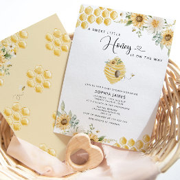 Small A Sweet Little Honey Baby Shower Invitation Front View