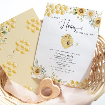 a sweet little honey baby shower invitation