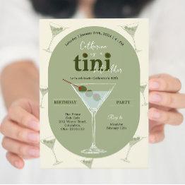 Small A Tini Bit Older Martini Birthday Invitation Front View