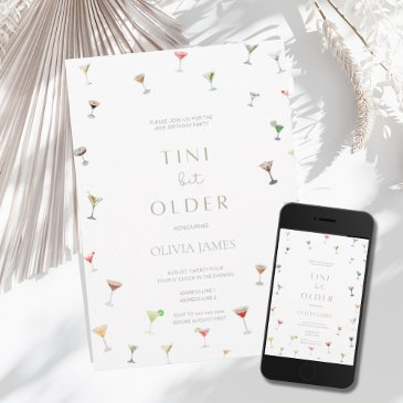 a tini bit older martini olive birthday invitation