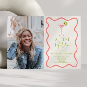 a tini bit older pink martini birthday party invitation
