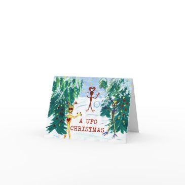 a ufo christmas holiday invitations