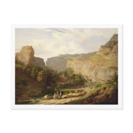 Small A View Of Cheddar Gorge (oil On Canvas) Postinvitations Front View