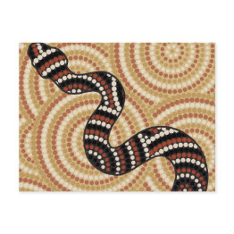 Small Aboriginal Snake Dot Painting Postinvitations Front View