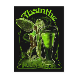 Small Absinthe La Fee Verte Fairy With Glass Postinvitations Front View