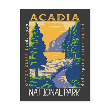 acadia national park bar harbor otter cliff retro postinvitations