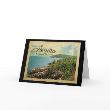 acadia national park vintage travel invitations