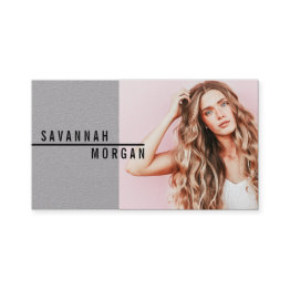 Small Actor Model Dancer Photo Trendy Contemporary Kraft Business Invitations Front View