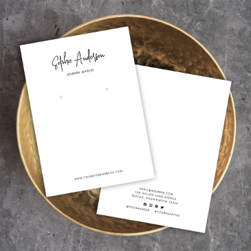 add brand script minimalist earring display invitations