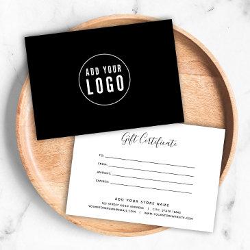 add logo custom color calligraphy gift certificate